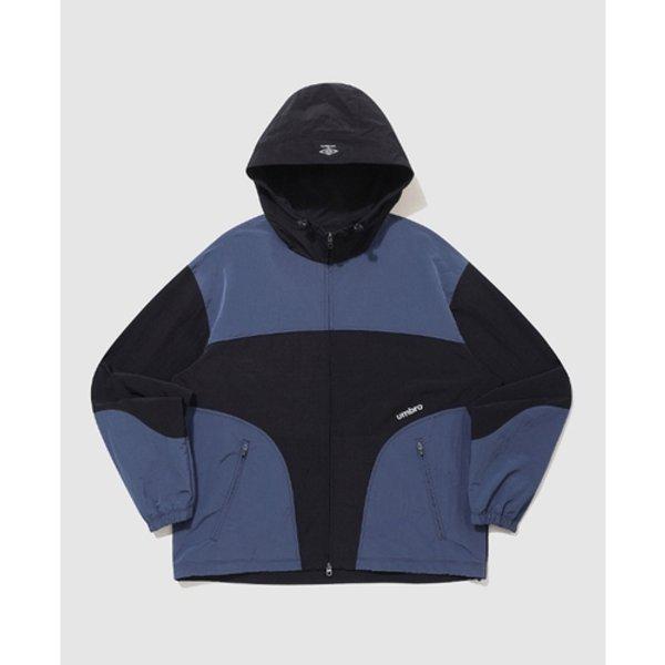 ウェイファインダー配色フード付きウインドブレーカージャケット共用 BB UQ123CJK12 BLK...