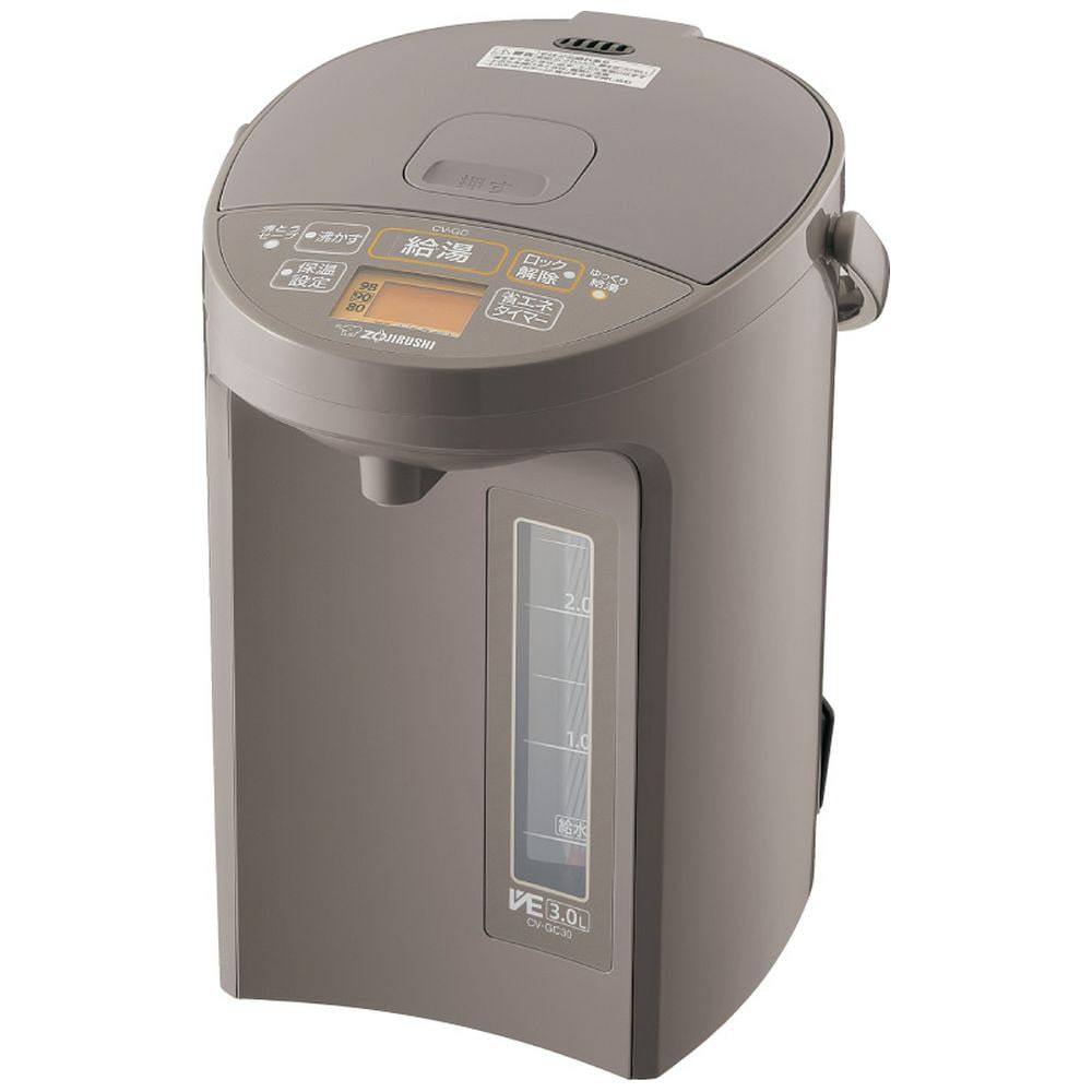 象印マホービン ZOJIRUSHI VE電気まほうびん 優湯生 ライトブラウン CV-GC30-TL 3.0L 蒸気セーブ機能つき