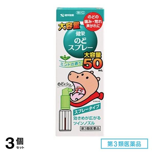 第３類医薬品 ケンエー 健栄のどスプレー ミントの香り 50mL 3個セット