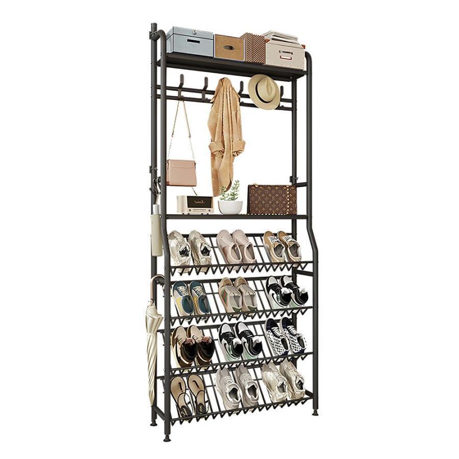 3日で出荷 シューズラック 奥行20cm スリム 斜め置き 4段 12足収納 省スペース 隙間 靴棚 コートラック 多機能 玄関靴収納 靴箱 下駄箱 組み立て式 おしゃれ 玄関 棚 スリ