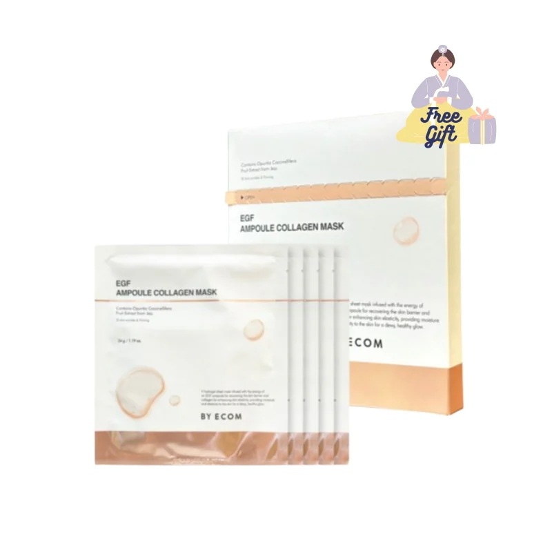 EGFアンプルコラーゲンマスク５枚　/鎮静/弾力/保湿/栄養供給/活力/光彩/しわ防止/韓国コスメ