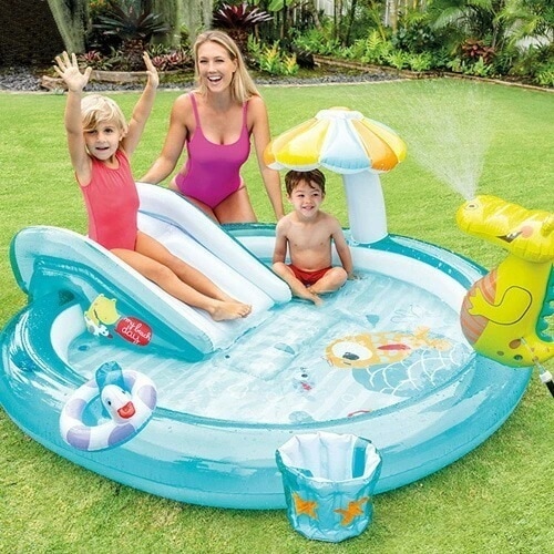 プール 【赤字販売 新品開催中】 ビニールプール ファミリープール オーバルプール 家庭用プール すべり台 滑り台 ウォータースライド ウォータースライダー 家庭用 激カワ大型プール 滑り台シャワ
