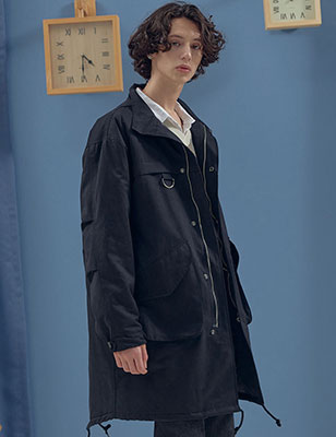 [LIBERTENG]韓国ファッション/M-51フィッシュテール像パーカブラック/ユニセックス/ ペアルック/