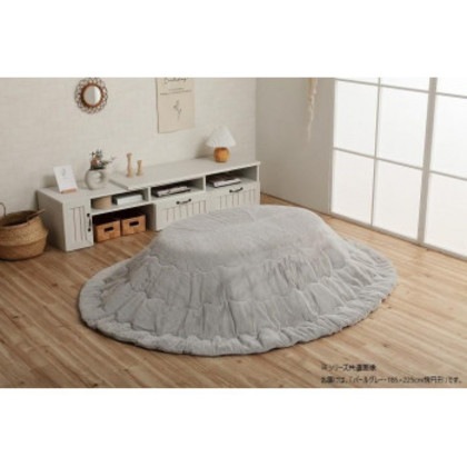 こたつ布団 楕円形 無地調 パールグレー 約185×225cm楕円 1181670137011