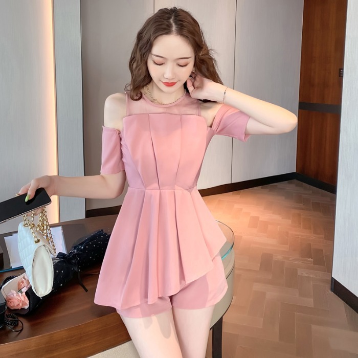 ボトムス パンツ ワンピース デート ショートパンツ ワンピドレス ショート ショート丈 袖あり 半袖 かわいい 大人可愛い きれいめ シンプル カジュアル 大人 上品 おしゃれ お洒落 主役級