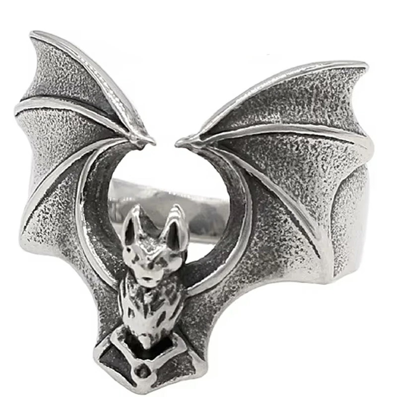 フライングバット ステンレスリング（RSB027）指輪 サイズ30号 コウモリ 蝙蝠 ドラキュラ 男性 女性 プレゼント 親指 人差し指 中指 薬指 ギフト ハロウィン r0786xxxxxxxx