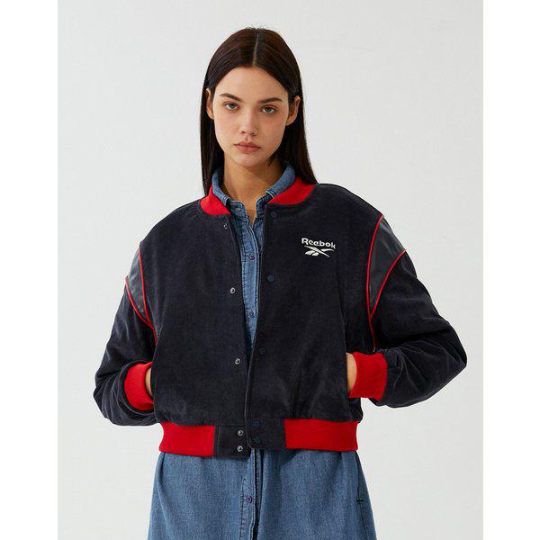 コーデュロイバーシティジャケット(W) - ネイビー REJU3FJ52N3