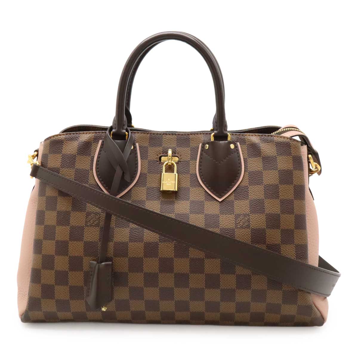 ダミエ ノルマンディー ハンドバッグ 2WAY ショルダーバッグ セミショルダー ブラウン マグノリア ピンク N4148