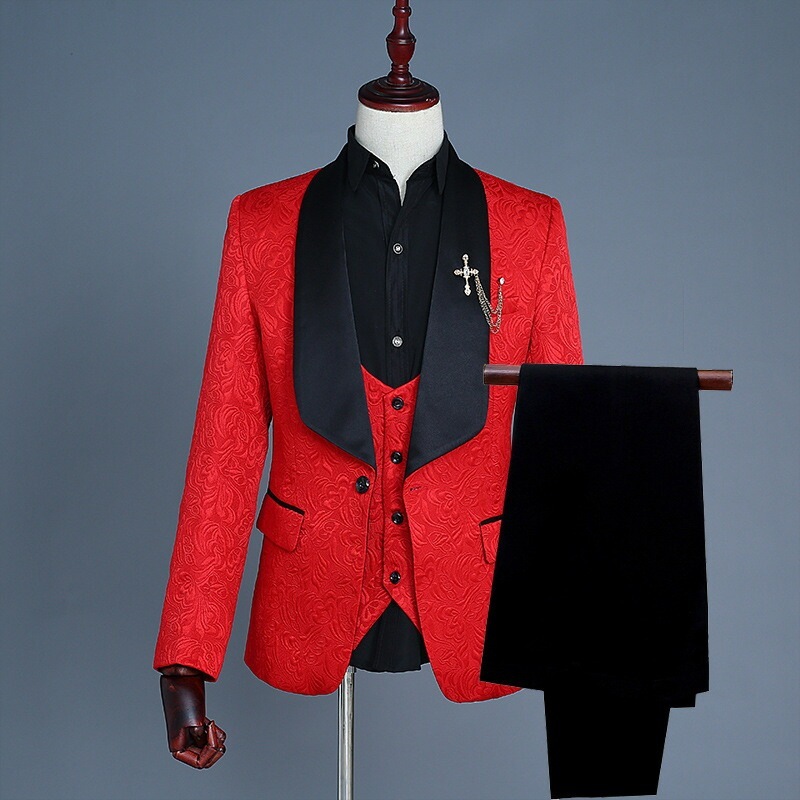 3色入荷　メンズ　スーツ　スーツセット　上下セット セットアップ　3点セット　タキシード　メンズ タキシード パンツ　演出服 華麗な王族服 王子様 ヨーロッパ風 復古風 コスプレ衣装　宮廷服　コスチュ