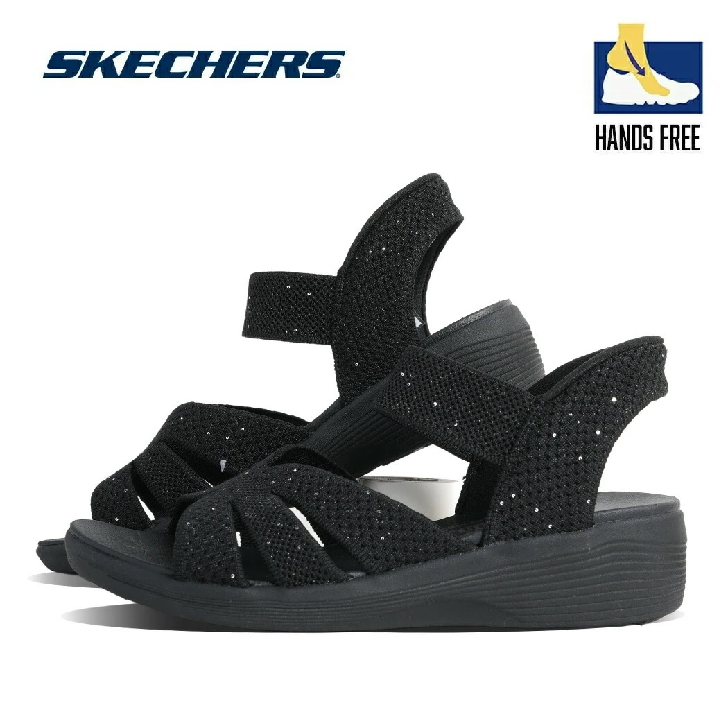 SKECHERS スケッチャーズ Slip-ins ARYA スリップインズ アリヤ サンダル BLACK ( ハンズフリー 履きやすい 軽量 手を使わずに履ける 立ったまま履ける ヒール ストラップ
