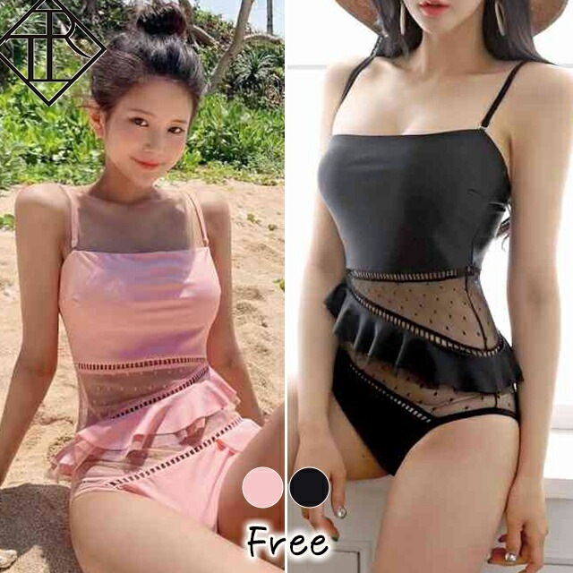 【即納】水着 レディース 水着 体型カバー ビキニ 大きいサイズ ビキニ 人気 盛れる セクシー レトロ リゾート 20代 30代 オトナ女子 小胸 痩せて見える 可愛い お洒落 ワンピース 透け シ