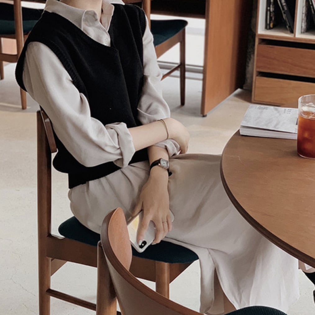 ワンピース デート シャツ ニットソー セーター ベスト シャツワンピース ロング 袖あり 長袖 かわいい 大人可愛い きれいめ シンプル カジュアル 大人 上品 おしゃれ お洒落 主役級 存在感 春