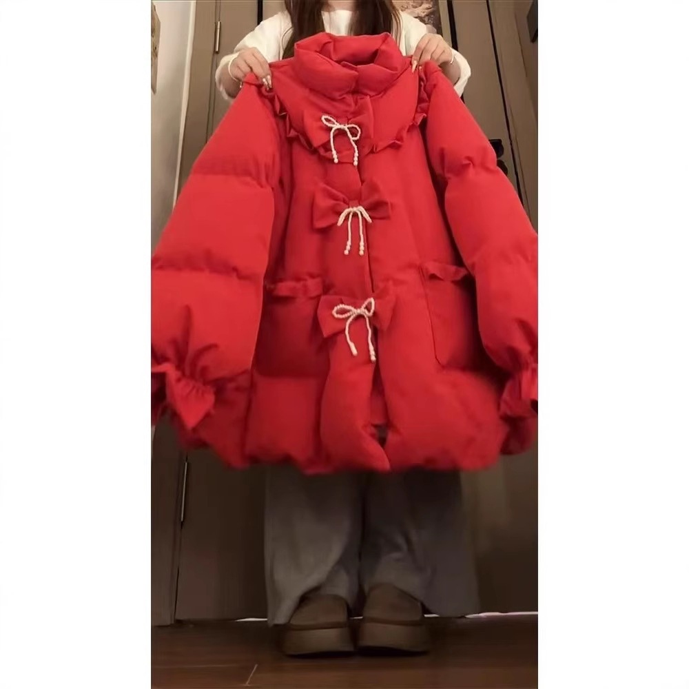 【オリジナル品質】蝶ネクタイデザインパール蝶ネクタイコットンジャケットスイートプラスベルベット厚手ブレッドジャケット