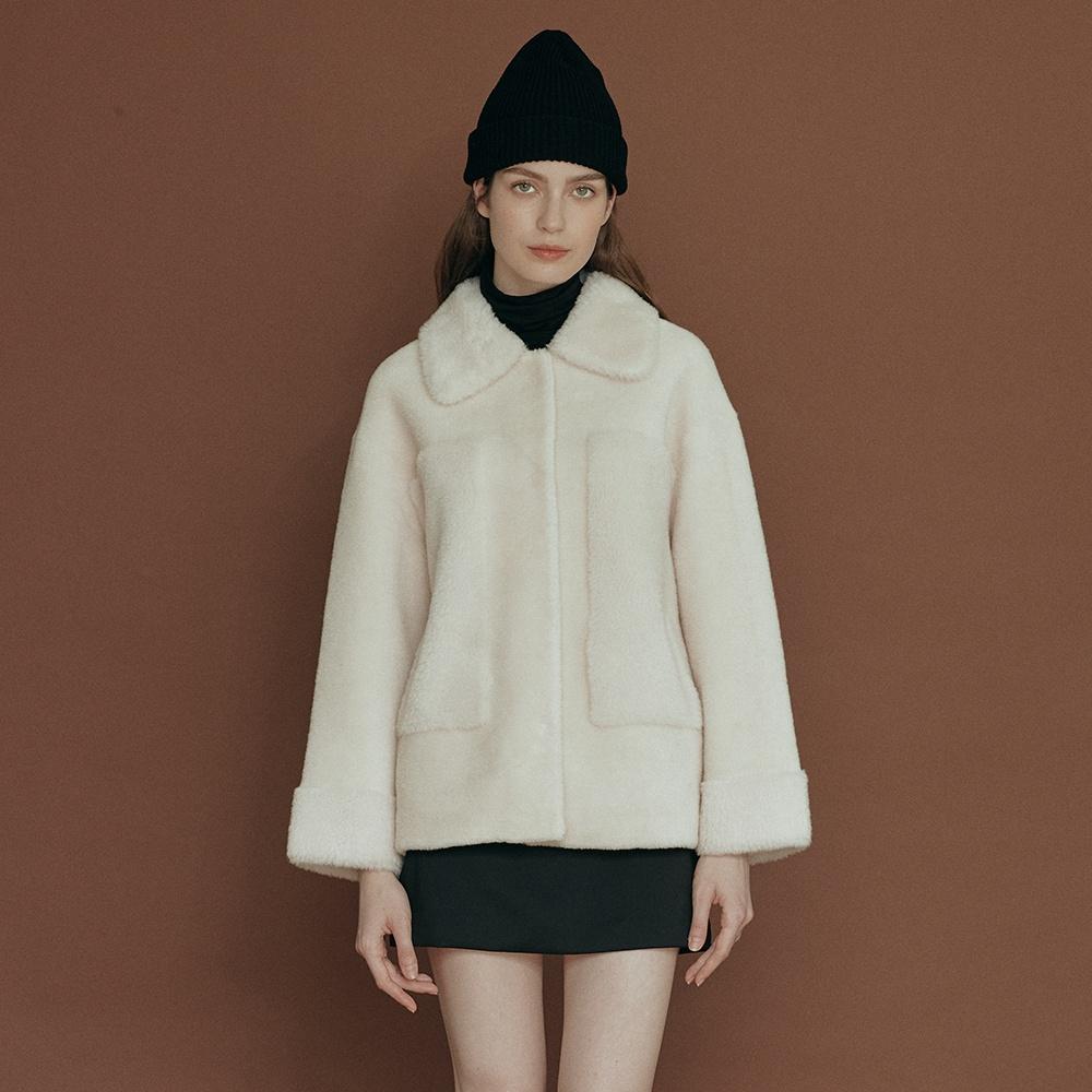 【LEFT SEOUL】 REAL WOOL SHARING JACKET : 2COLOR
