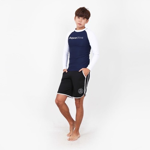 メンズラッシュガード+トランク ショートパンツ セット AQAMAC
