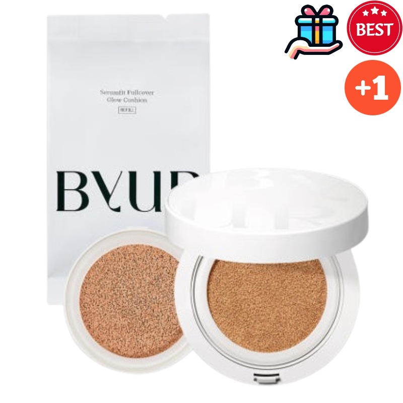 [大容量企画商品1 + 1]セラムフィットフルカバーグロークッション 本品1個+ 詰め替え 1個 5g ファンデーション 崩れない 韓国コスメ クッションカバー ツヤ 敏感肌 低刺激 ナチュラル ツヤ