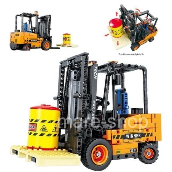 ブロック レゴ 互換 レゴ互換 テクニック フォークリフト 働く自動車 作業者 男の子 玩具 プレゼント