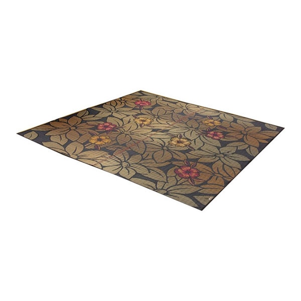 1711320 純国産 袋織い草ラグカーペット なでしこ ブラック 約191191cm【沖縄北海道離島配送不可】 メーカー直送