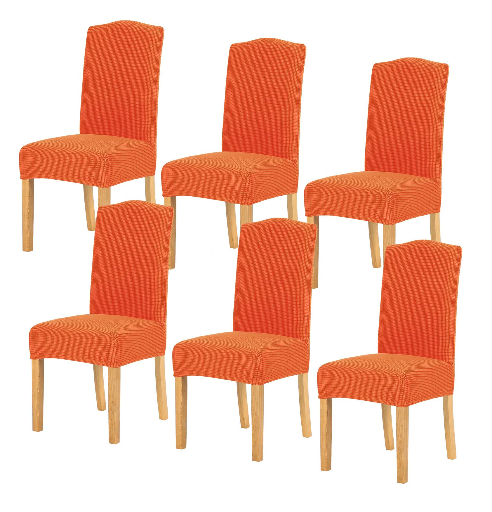 TIANSHU 椅子カバー 6枚， チェアカバー 選べる 11色 伸縮素材 ストレッチ ふわふわ 家庭ホテル用 ウェディング結婚式パーティーなど対応 取り外し可能 洗える(6枚,オレンジ)
