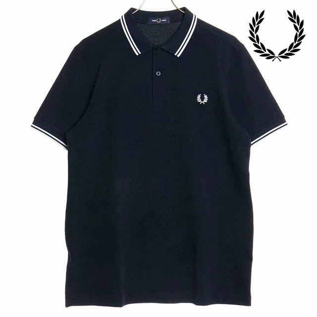 ポロシャツ ツイン ティップド フレッドペリーシャツ [M3600-238] メンズ トップス 半袖 コットンピケ NAVY/WHITE