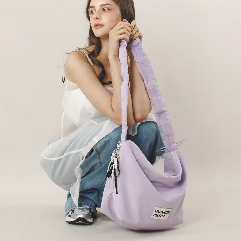 マーマルールナイロン 2ウェイシャーリングホーボーバッグ_ライラック