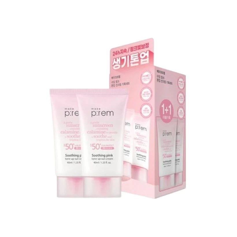 [1+1]スージング ピンク トーンアップ 日焼け止め, 40ml