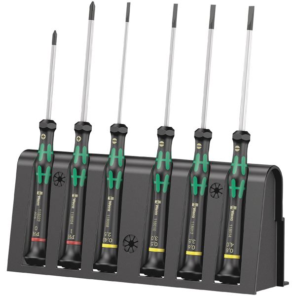 WERA ヴェラ 6本組 精密用 プラス マイナスドライバー セット ラック付 118152 工具 ツール DIY 作業工具 道具