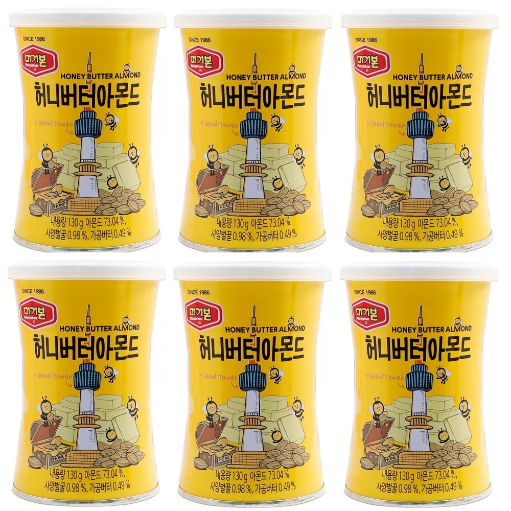 韓国-KMEAL-モゴボンハニーバターアーモンド130g6缶