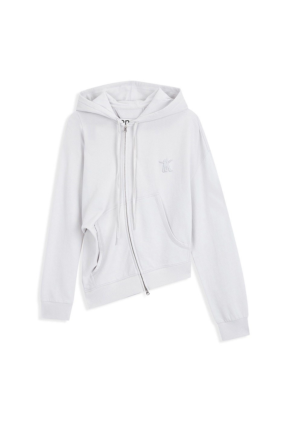 【OPEN Yy】 26SS SLANT ZIP HOODIE : LIGHT GRAY
