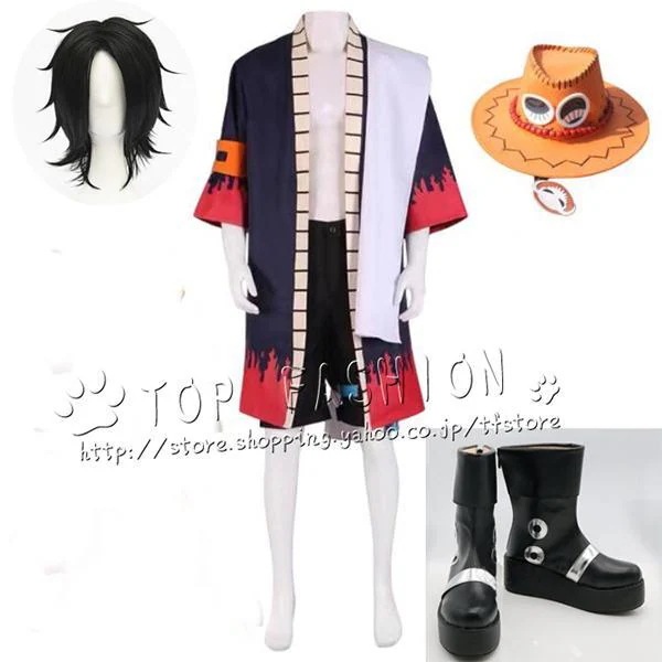 パーティー 靴別売り) 文化祭(ウィッグ ステージ服 舞台 コスプレ衣装 ポートガス・D・エース お正月 PIECE（ワンピース） 祭り +帽 イベント ONE 火拳のエース