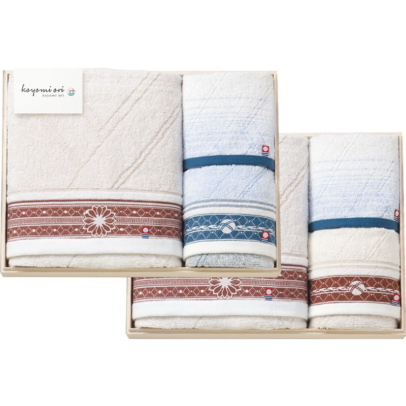 koyomi ori タオルセット（国産木箱入） B-B