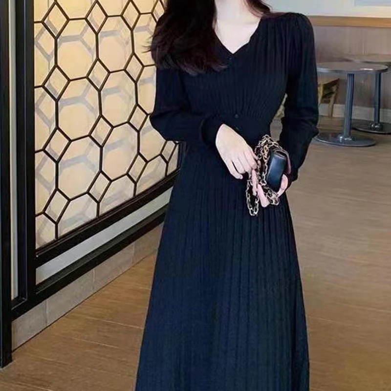 速達 秋冬新作 あたたまることワンピース い着痩限定発売ワンピース 韓国ファッショ 超弾性ファブリックボタンカーディガン/Vネック/丸襟/ドレス/セットアップ ロングワンピース