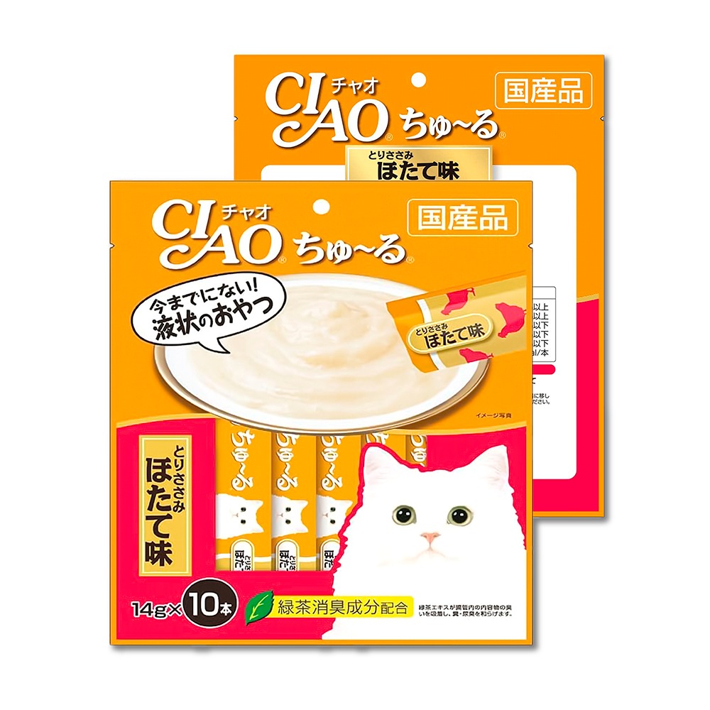 INABA イナバ ちゅ～る 猫 とりささみ ほたて味 14g×10本 1ケース 16個セット 国産 成猫用おやつ いなばペットフード ペット ペースト状 コミュニケーションフード
