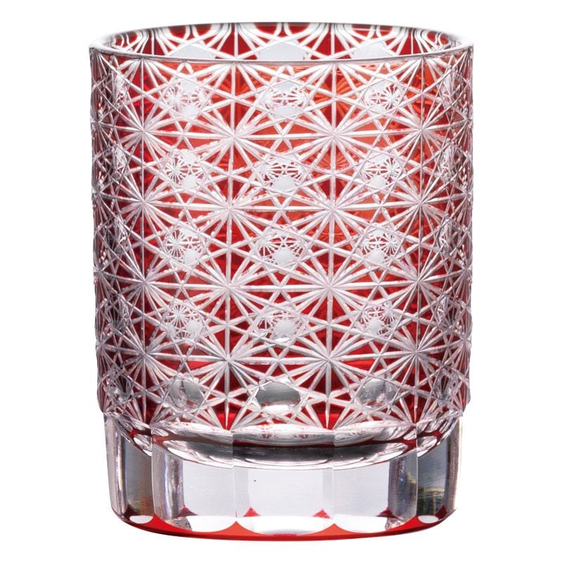 創作切子 グラス 匠 Premium 僥倖 オールドM（木箱入） レッド