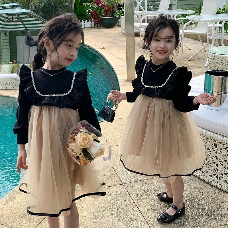 韓国風子供服ガールズドレス秋冬新スタイルガールプリンセスハイエンドドレスドレス