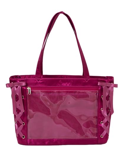 ウィゴー 痛バッグ 痛バ Sサイズ レースアップ トートバッグ バッグ デコバッグ 鞄 A4 クリアバッグ クリア 推し活 推し活グッズ 推し活バッグ ライブ イベント 春 夏 秋 冬 プレゼント ギ