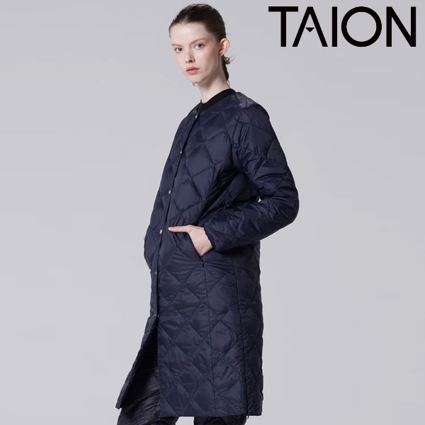 【SALE10%OFF】【即納】タイオン TAION アウター シティ クルーネック ロングダウンコート ロング丈 長袖 防寒 ユニセックス w104bci-long