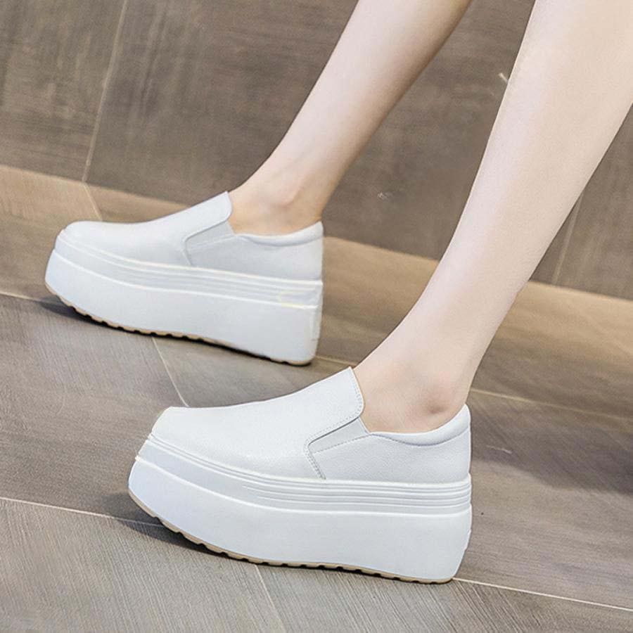 2025新品 数量限定 インヒールスニーカー 痛くない レディース 走れる 白 ホワイト スニーカー ウェッジソール スリッポン インヒールスリッポン インヒール 短納期 5,155円