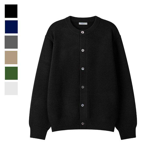 メンズ秋のサイルセミクロップラウンドニットカーディガンAS-CAA-Q026-ネイビー