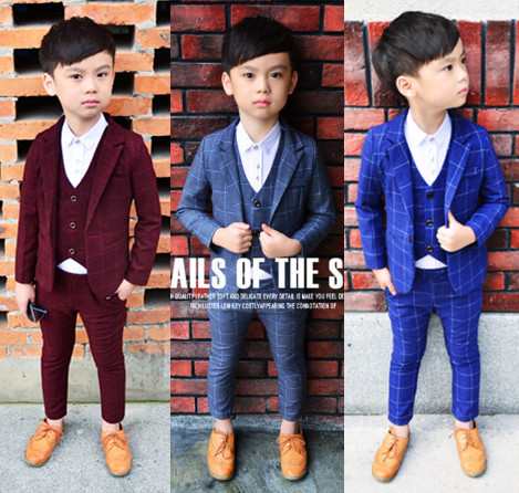 【即納】新作！！スーツ・タキシード上着（男の子用）3点セット 子供服　男の子 スーツ 韓国 紳士服 卒業式 フォーマル 入園式 入学式