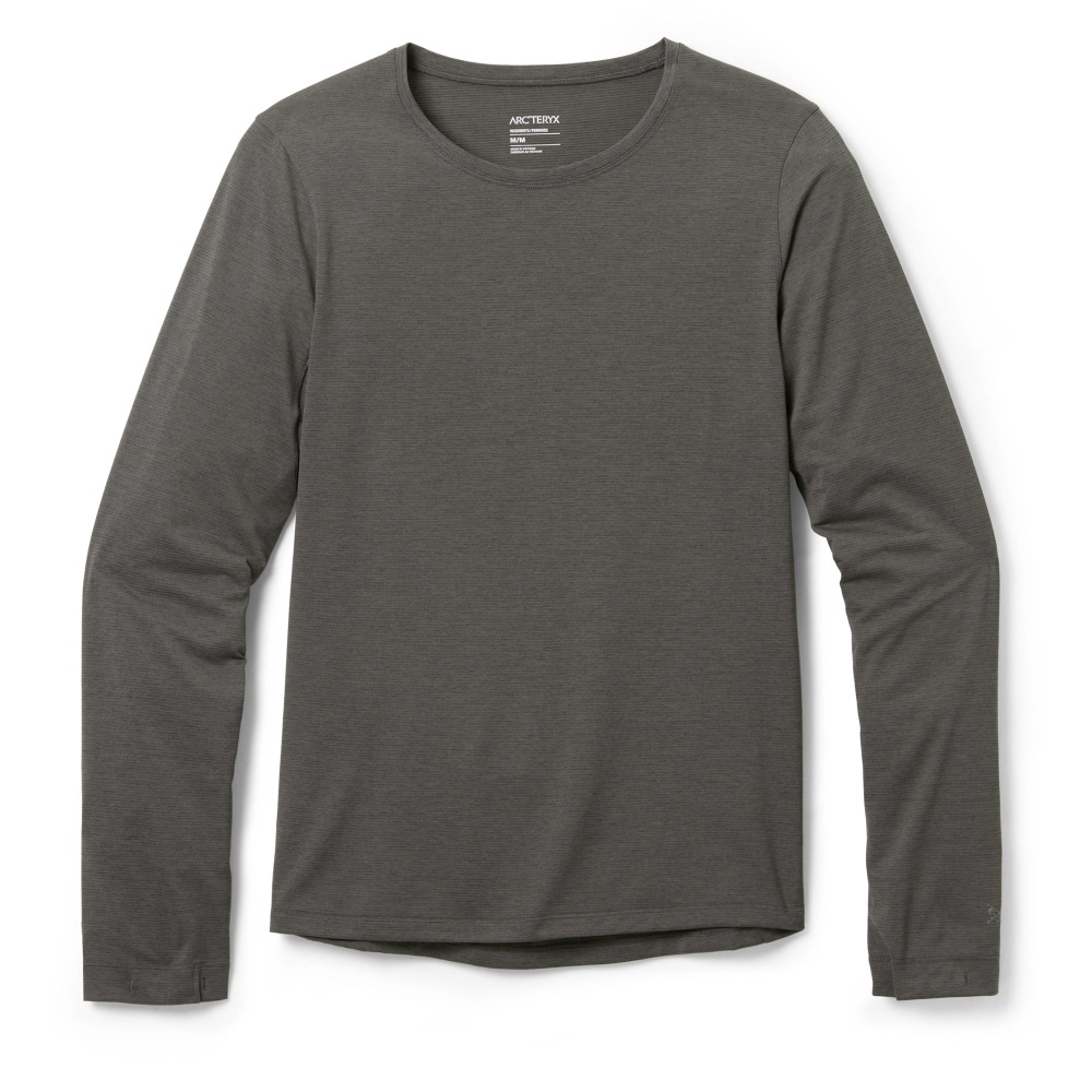 アークテリクス Teema クルーロングスリーブシャツ-女性用ブラックヘザー