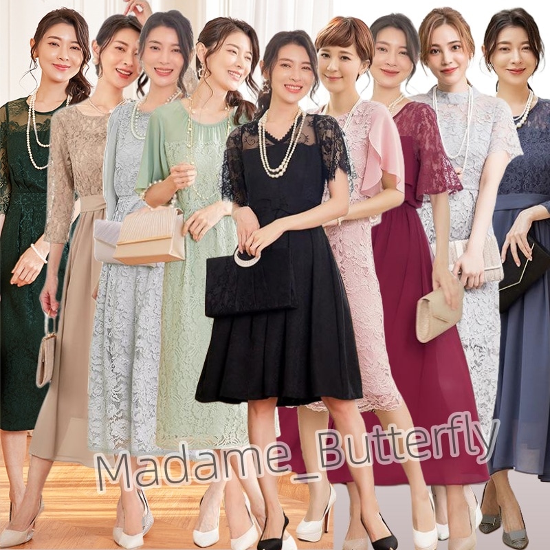 【11月更新】パーティードレス 結婚式 二次会 演奏会 ロングドレス 母親 大きいサイズ 半袖 長袖 ワンピース レディース フォーマル レース ロング ミディアム丈