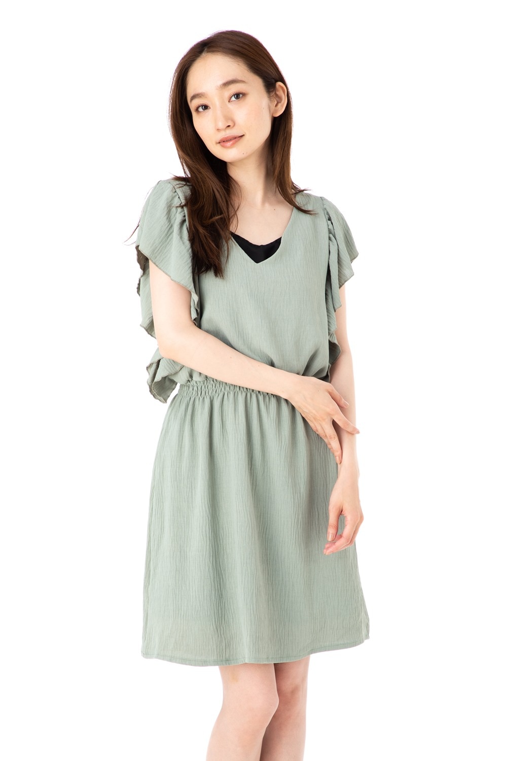 ファス(FAS)ワンピース T1 T2 T3サイズ 半袖 膝丈 無地 きれいめワンピース レディース Fille A Suivre インポートワンピース