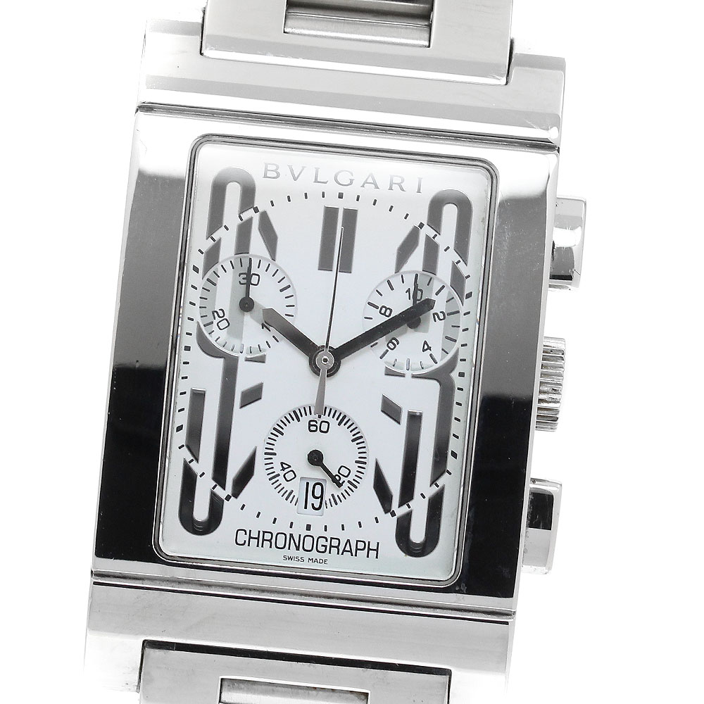 ブルガリ BVLGARI RTC49S レッタンゴロ デイト クロノグラフ クォーツ メンズ _913687【中古】