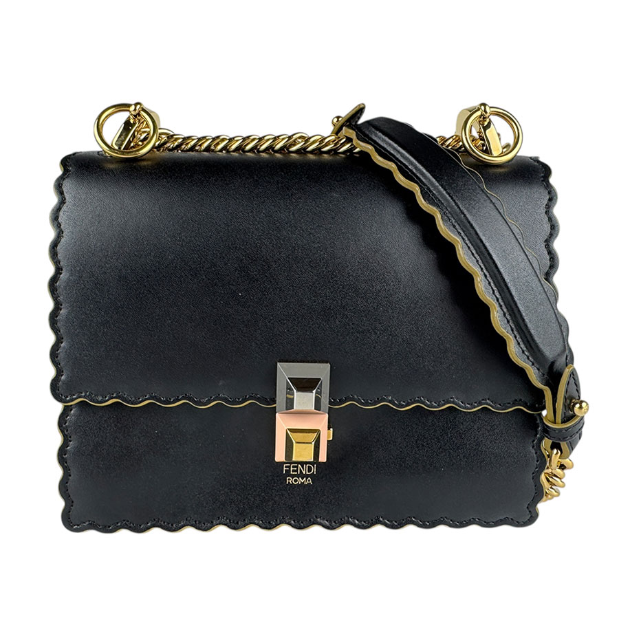フェンディ FENDI ショルダーバッグ キャナイ ミニ レザー ブラック レディース 8M0381 A18Q z7362
