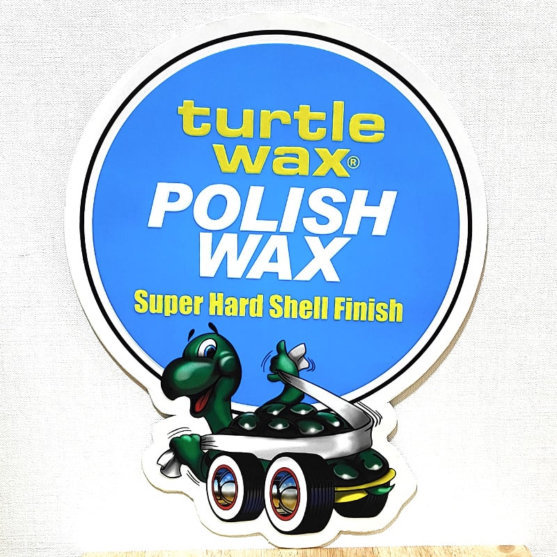 ブリキ看板 エンボスメタルサイン Turtle Wax アメリカン 雑貨 タートルワックス 車 かっこいい ガレージ ロゴ 壁飾り おしゃれ 亀 プレート アンティーク かわいい ブルー インテリア