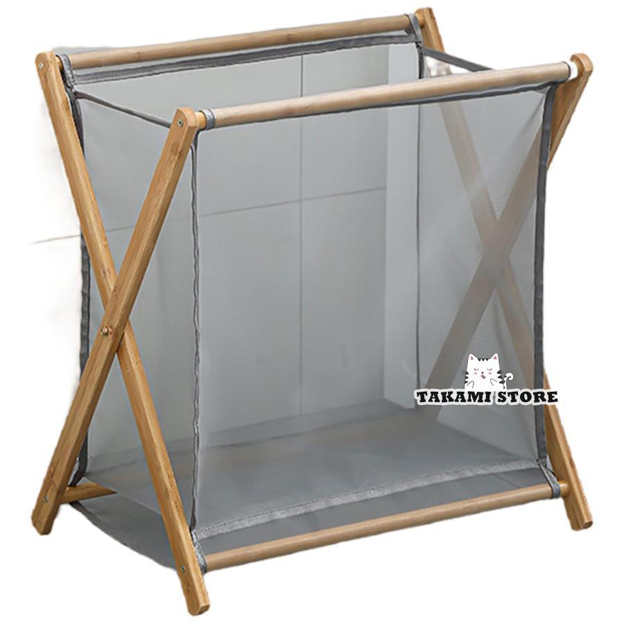 収納バスケット 汚れた衣服のかご 木製スタンド ランドリーバスケット 手荷物 収納 ボックス 雑貨かご 洗濯かご 脱衣かご 着脱可能 折りたたみ 収納 ボックス 滑
