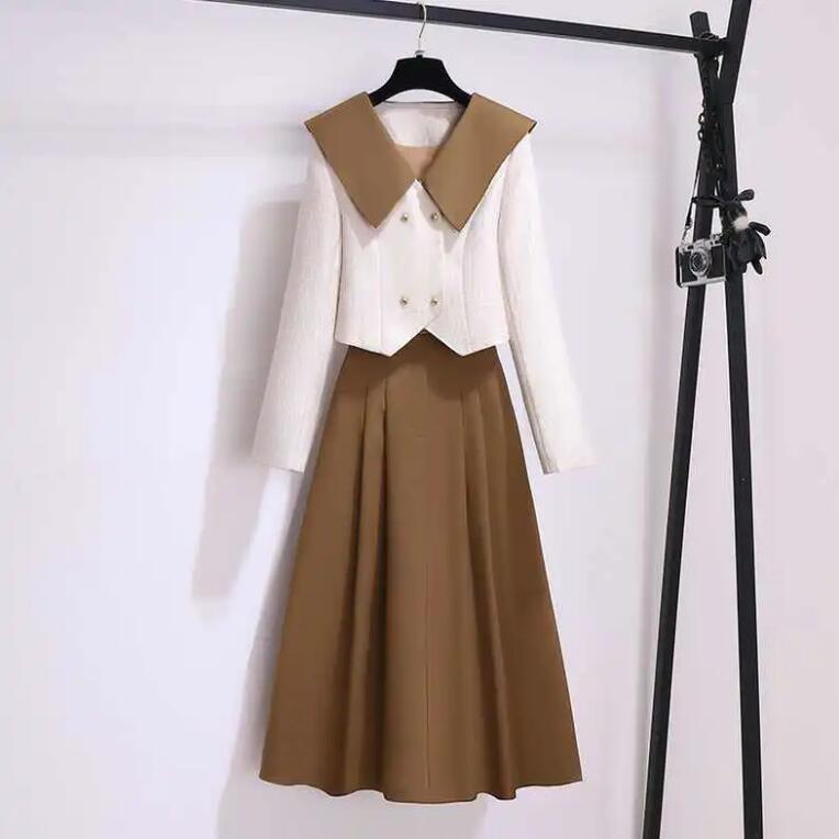 高校生 秋と冬の服 可愛い 上品 エレガント 日常 パーティードレス カジュアル レディース ギフト 韓国系は小香風を着て 2点セット 2025PL03