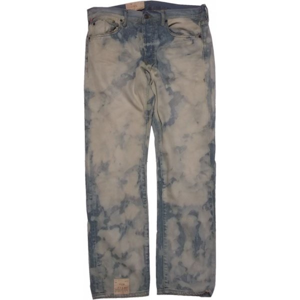 LA直輸入 デニム＆サプライ メンズ ブルーデニム ジーンズ ブリーチ 加工 フロントボタン スリム bleach blue denim jeans ラルフ 011