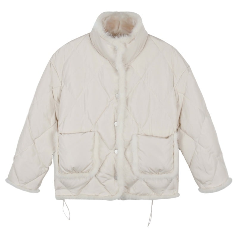 ミンクの毛をつなぎ合わせた気質の軽い贅沢なダウンジャケット